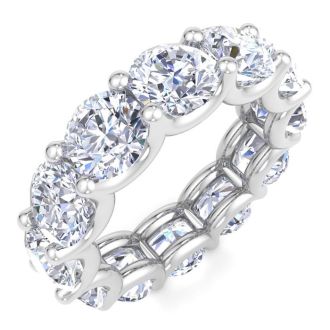 13 Carat Round Lab Grown Diamond Eternity Ring In 14 Karat White Gold, Ring Size 8.5