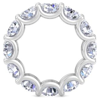 13 Carat Round Lab Grown Diamond Eternity Ring In 14 Karat White Gold, Ring Size 8.5
