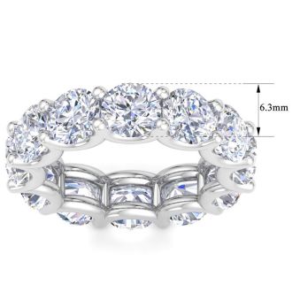 13 Carat Round Lab Grown Diamond Eternity Ring In 14 Karat White Gold, Ring Size 8.5
