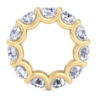 11 Carat Round Lab Grown Diamond Eternity Ring In 14 Karat Yellow Gold, Ring Size 4