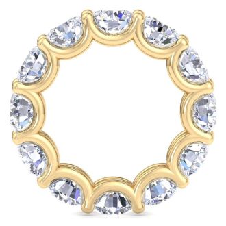 12 Carat Round Lab Grown Diamond Eternity Ring In 14 Karat Yellow Gold, Ring Size 7