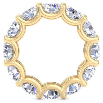 12 Carat Round Lab Grown Diamond Eternity Ring In 14 Karat Yellow Gold, Ring Size 8