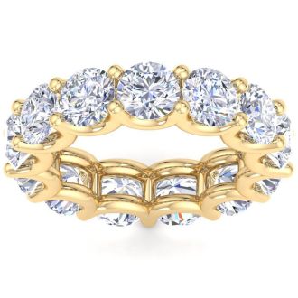 13 Carat Round Lab Grown Diamond Eternity Ring In 14 Karat Yellow Gold, Ring Size 9