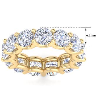 13 Carat Round Lab Grown Diamond Eternity Ring In 14 Karat Yellow Gold, Ring Size 9