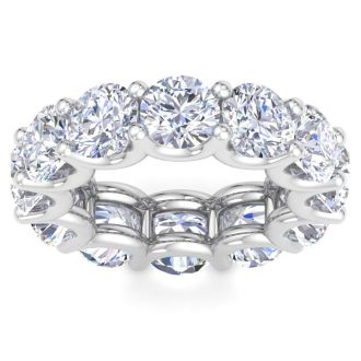 12 Carat Round Lab Grown Diamond Eternity Ring In Platinum, Ring Size 6