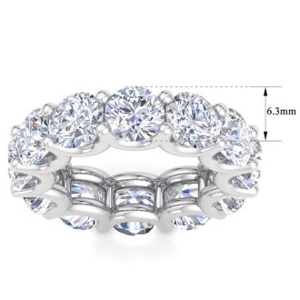 12 Carat Round Lab Grown Diamond Eternity Ring In Platinum, Ring Size 6