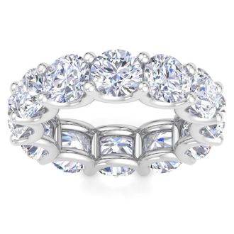 12 Carat Round Lab Grown Diamond Eternity Ring In Platinum, Ring Size 7