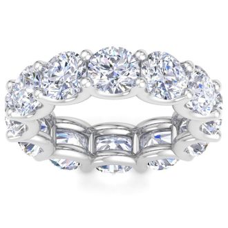 13 Carat Round Lab Grown Diamond Eternity Ring In Platinum, Ring Size 8.5