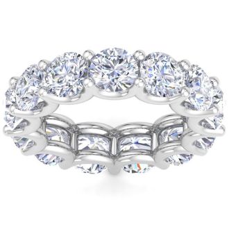 13 Carat Round Lab Grown Diamond Eternity Ring In Platinum, Ring Size 9