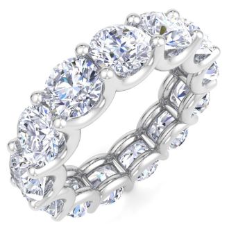 13 Carat Round Lab Grown Diamond Eternity Ring In Platinum, Ring Size 9