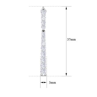 2 Carat Diamond Bar Earrings In 14 Karat White Gold