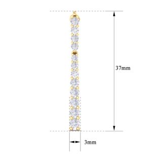 2 Carat Diamond Bar Earrings In 14 Karat Yellow Gold