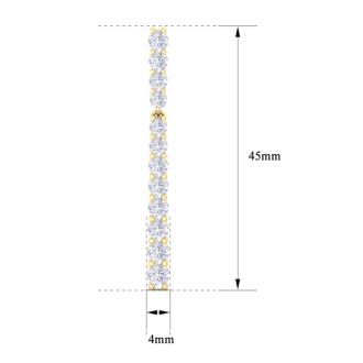 4 Carat Diamond Bar Earrings In 14 Karat Yellow Gold