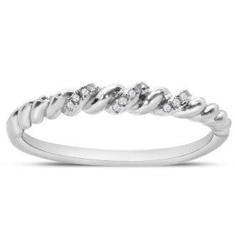 Dainty Diamond Band In Platinum Overlay