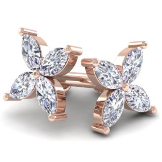 2 Carat Lab Grown Diamond Cluster Stud Earrings In 14 Karat Rose Gold