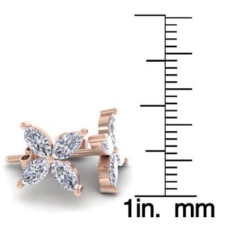 2 Carat Lab Grown Diamond Cluster Stud Earrings In 14 Karat Rose Gold