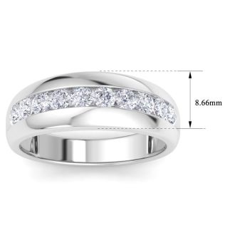 Men's 1ct Lab Grown Diamond Ring In 14K White Gold