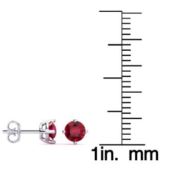1/2 Carat Natural Ruby Stud Earrings in Sterling Silver