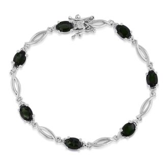 3-1/2 Carat Opal Bracelet with Diamonds In Platinum Overlay, 7 Inches