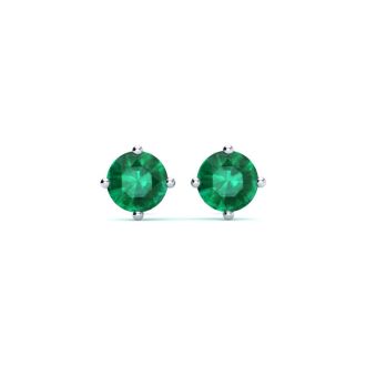1/2 Carat Natural Emerald Stud Earrings in Sterling Silver