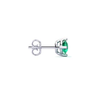 1/2 Carat Natural Emerald Stud Earrings in Sterling Silver