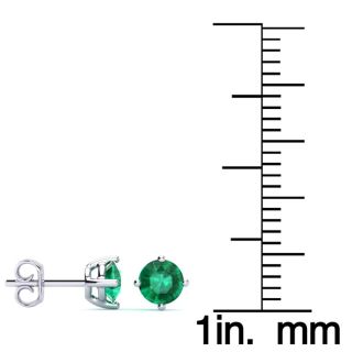 1/2 Carat Natural Emerald Stud Earrings in Sterling Silver