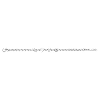 Heart Bracelet Sterling Silver Love Chain Bracelet, 8 Inches