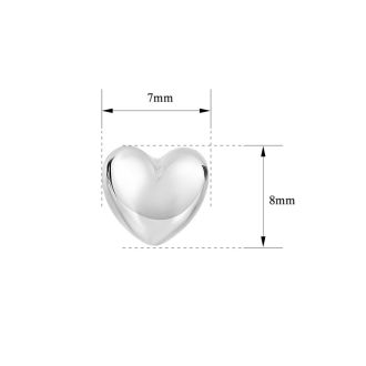 Heart Stud Earrings In 14 Karat White Gold
