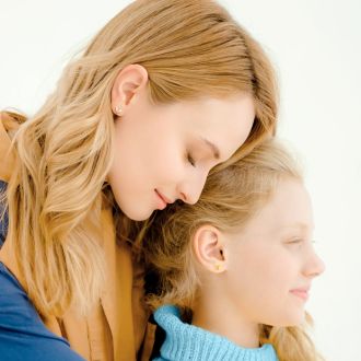 Heart Stud Earrings In 14 Karat Yellow Gold