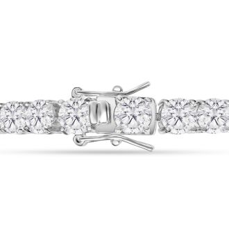 18 Carat Lab Grown Diamond Tennis Bracelet In 14 Karat White Gold, 7 1/4 Inches