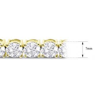 32 Carat Lab Grown Diamond Tennis Bracelet In 14 Karat Yellow Gold, 7 1/4 Inches