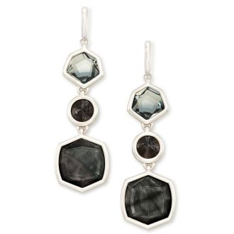 KENDRA SCOTT -  Natalia Rhodium Plated Brass and Granite + Glass Dangle Earrings