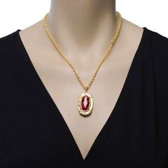 KENDRA SCOTT -  Anna 14K Gold Plated and Maroon Jade Pendant Necklace