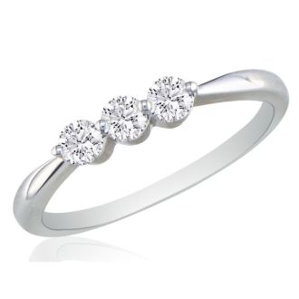 .15ct Three Diamond Promise Ring in 10K White Gold