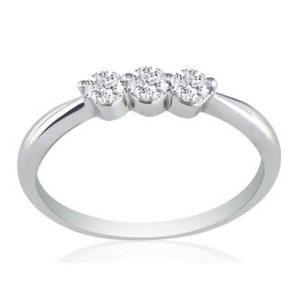 .15ct Three Diamond Promise Ring in 10K White Gold