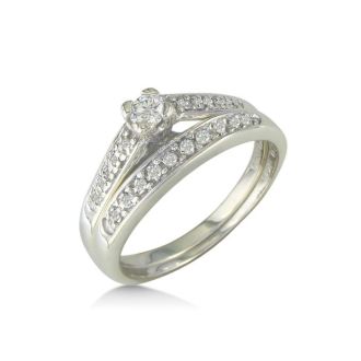 1/4ct Diamond Bridal Set in Sterling Silver. Classic and Affordable.