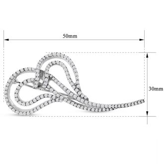 Previously Owned 18K White Gold 1CTW Diamond Swirl Brooch