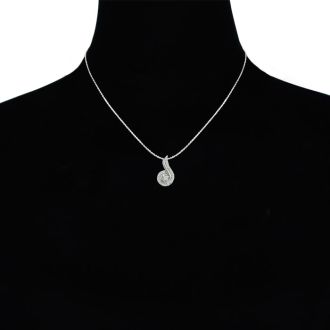 1/4ct Swirling Diamond Pendant in 10k White Gold