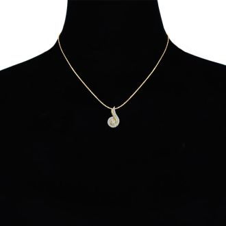 1/4ct Swirling Diamond Pendant in 10k Yellow Gold
