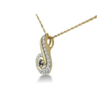 1/4ct Swirling White and Black Diamond Pendant in 10k Yellow Gold