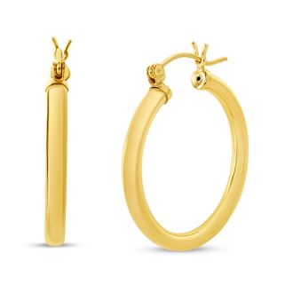 Yellow Gold Classic Hoop Earrings, 28MM