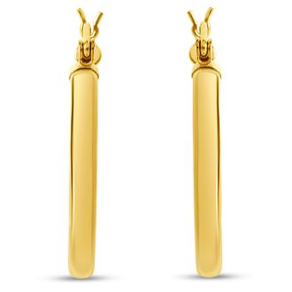 Yellow Gold Classic Hoop Earrings, 28MM