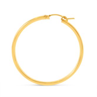 Yellow Gold Classic Hoop Earrings, 41MM