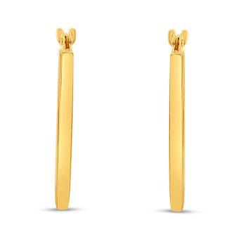 14 Karat Yellow Gold Square Tube Hoop Earrings, 20MM
