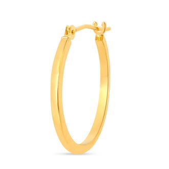 14 Karat Yellow Gold Square Tube Hoop Earrings, 20MM