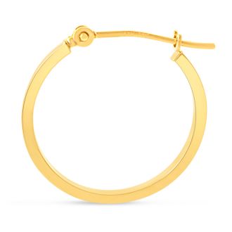 14 Karat Yellow Gold Square Tube Hoop Earrings, 20MM