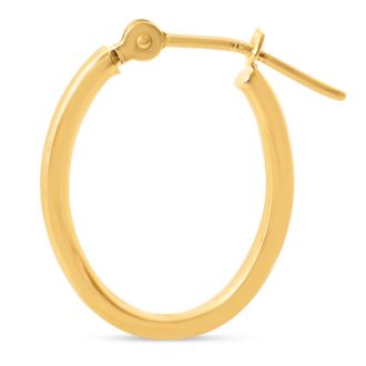 14 Karat Yellow Gold Classic Hoop Earrings, 17.5x12MM