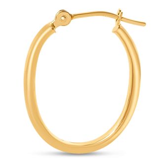 14 Karat Yellow Gold Classic Hoop Earrings, 20x15MM