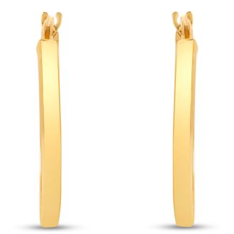 14 Karat Yellow Gold Classic Hoop Earrings, 20x15MM