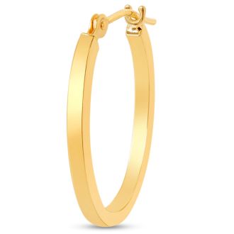 14 Karat Yellow Gold Classic Hoop Earrings, 20x15MM